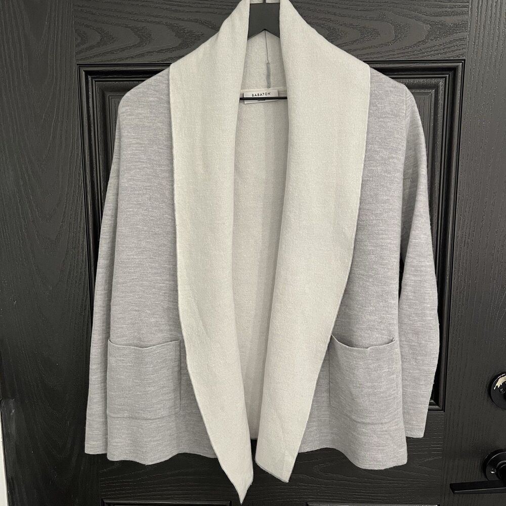 Aritzia Babaton Merino Wool Open Front Cárdigan Size XS Gray